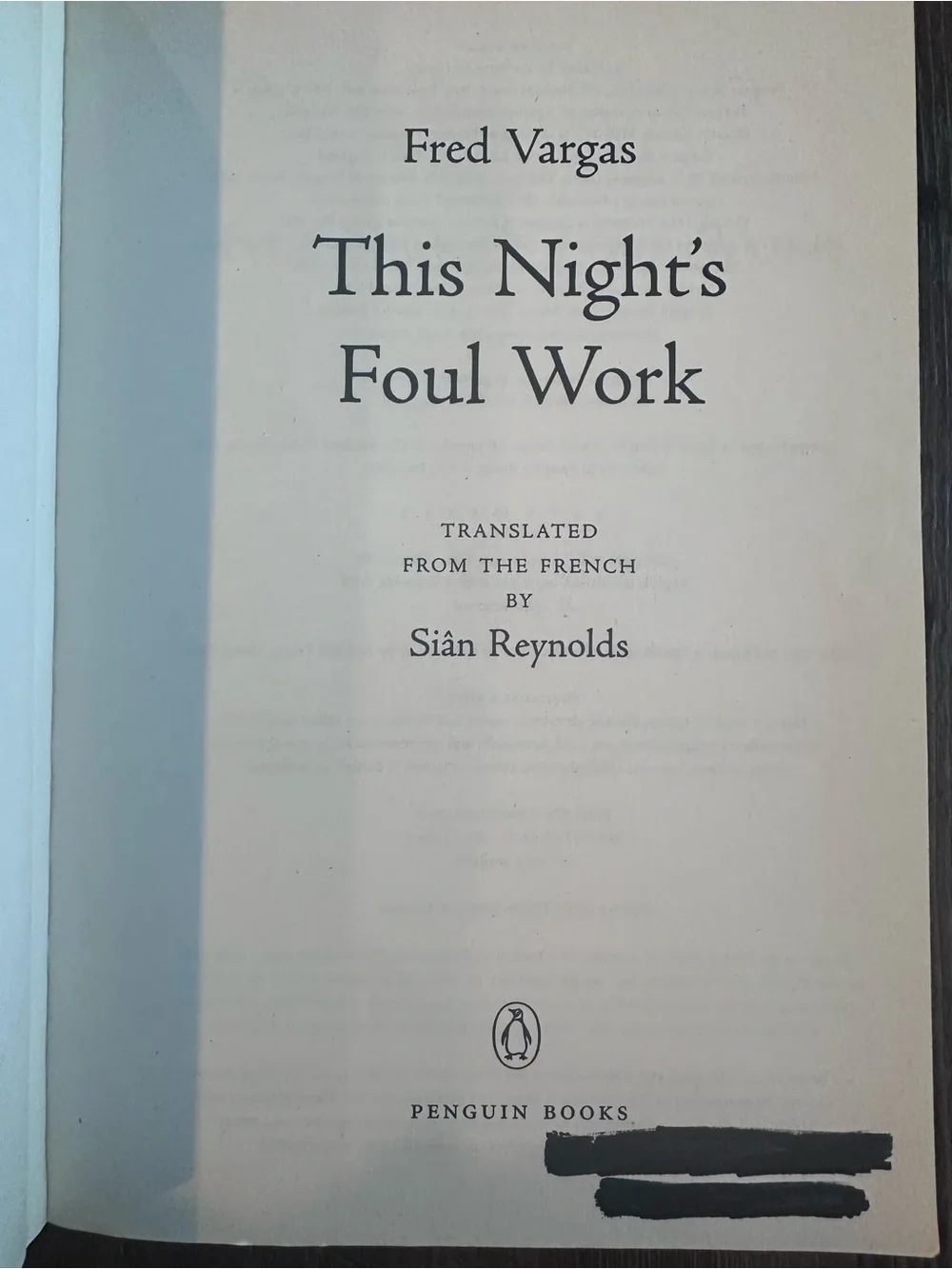 This Night’s Foul Work (A commissary Adamsberg Mystery Book) by Fred Vargas
